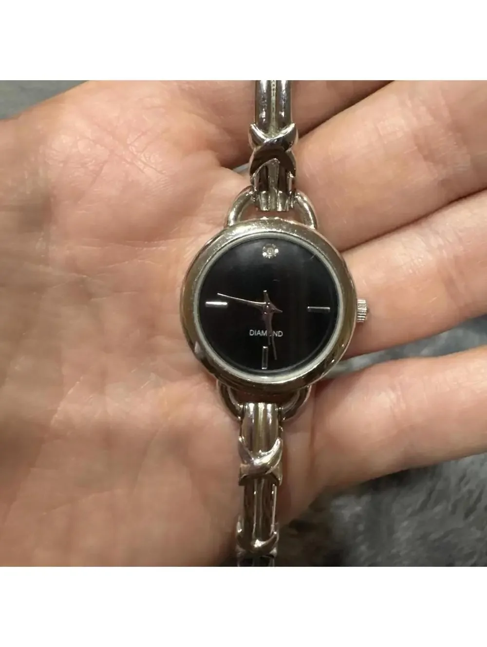 Black Diamond Women's Silver and Grey Watch